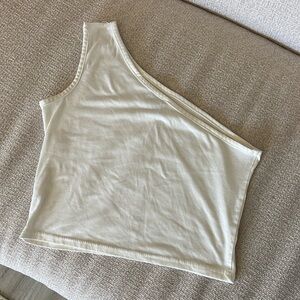 Elegant Cream One-Shoulder Top